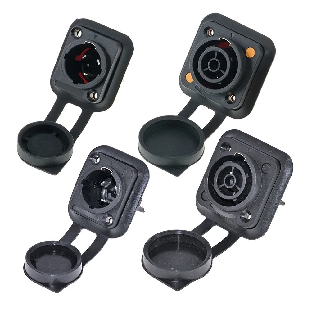 3-Pin IP65 Waterproof Powercon Connector PA66 Locking Male Plug Female Chassis with Output for Stage Lighting/Audio Equipment