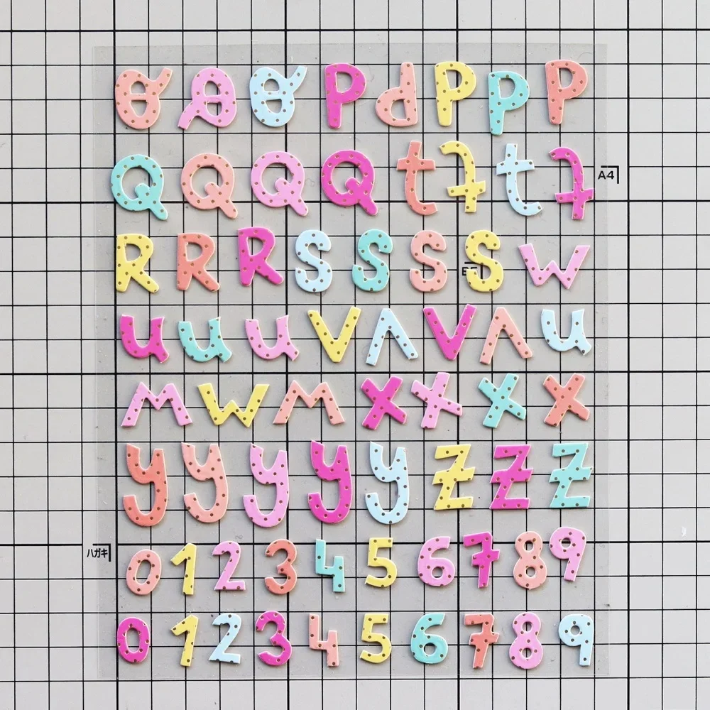 Creative Path A-Z English Alphabet Letter Stickers Vintage Self-adhesive Number Planner Junk Journal Scrapbooking Deco Stickers
