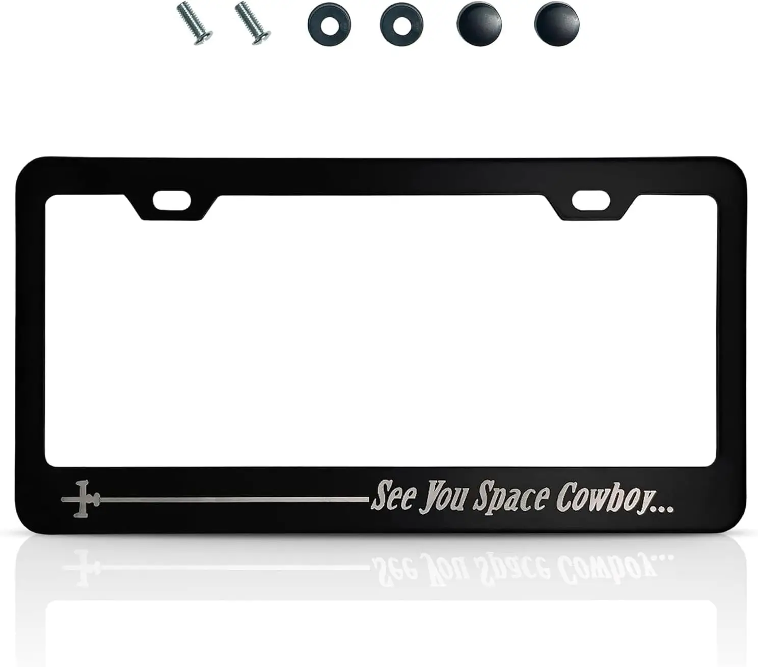 

Anime License Plate Frame 12.2x6.3 Aluminum Matte Black for US/Canada Cars, Screws & Clips Included, Funny Gift for Anime Fans
