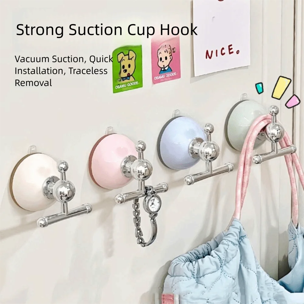 

No- Punching Suction Cup Hook Seamless Strong Load-Bearing Wall Hook Punch-free Wall Mounted Bathroom Hook Household