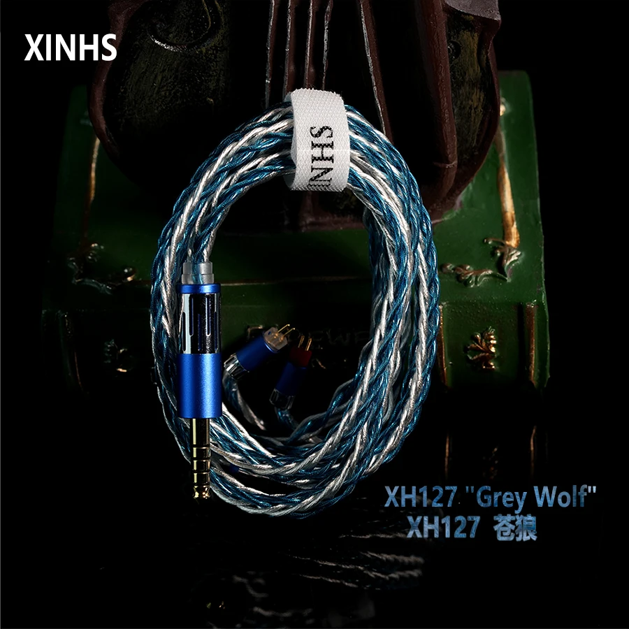 

XINHS XH127 "Grey Wolf" 8-Core Litz Graphene & Silver-Plated High-Resolution HiFi Earphone Upgrade Cable