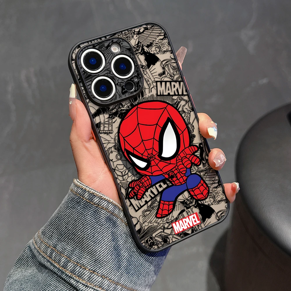 حافظة لهاتف آيفون 16 15 14 13 12 11 Pro Max XR XS X 7 8 6s Plus غطاء مغناطيسي غير لامع من MarvelS SpiderManS GrootS #4