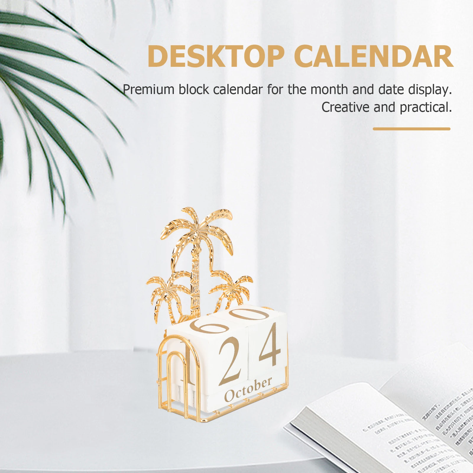 

Wooden Desktop Creative Perpetual Block Digital Turtle Leaf Calendar Square Home Decoration Turtle Leaf Notebook