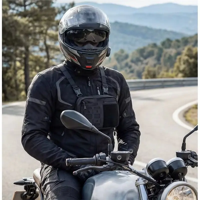 Outdoor Camping Motor Accessories 1.5L Motorcycle Chest Bag Waterproof Large-Capacity Storage Bag Tool