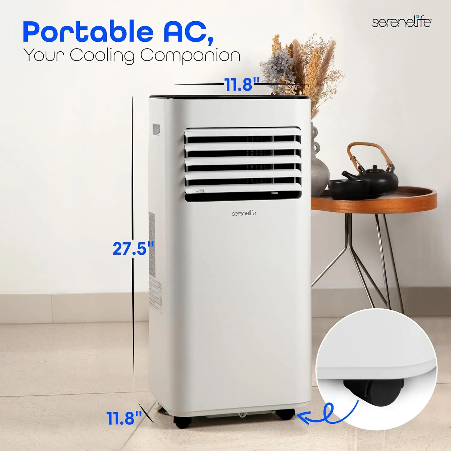 Climatiseur portable compact sur pied, 3 en 1, 8000 BTU, pour pièce jusqu'à 300 Sq, nouveauté été Fédération.