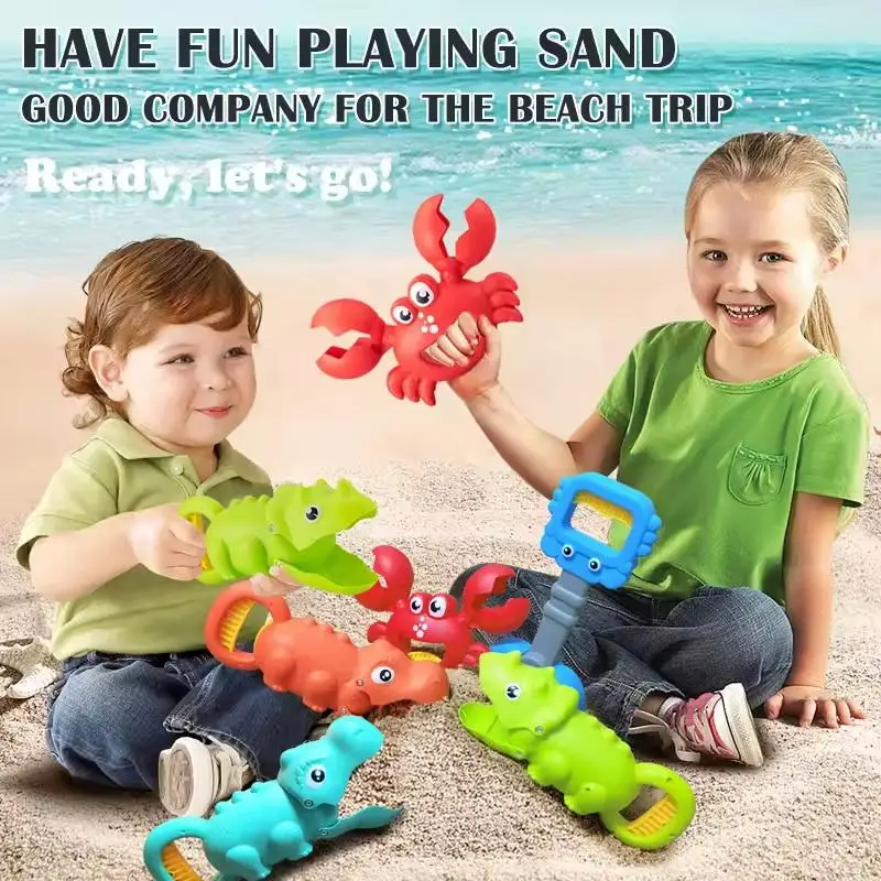 Children's Beach Toy, Lobster, Dinosaur Toy Clip, Male And Female Crab Foot Pliers, Robotic Arm, Beach Dredging Shovel Set