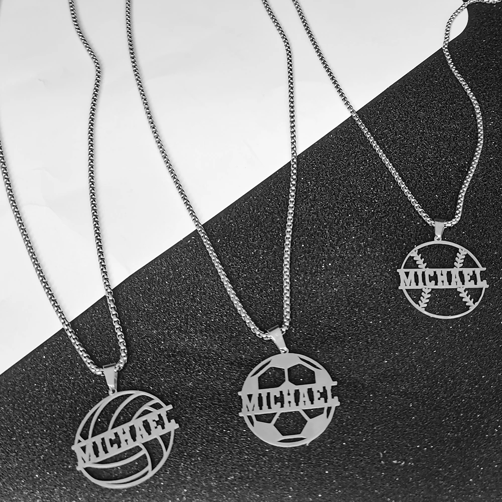 

Custom Name Necklace basketball Sports Style Personalized Men Customized Chains Stainless Steel For Male Jewelry Birthday Gifts