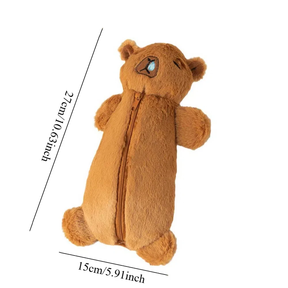 Large Capacity Capybara Plush Pen Bag Cartoon Animal Doll Capybara Capybara Doll Pencil Case Soft Stuffed Zipper