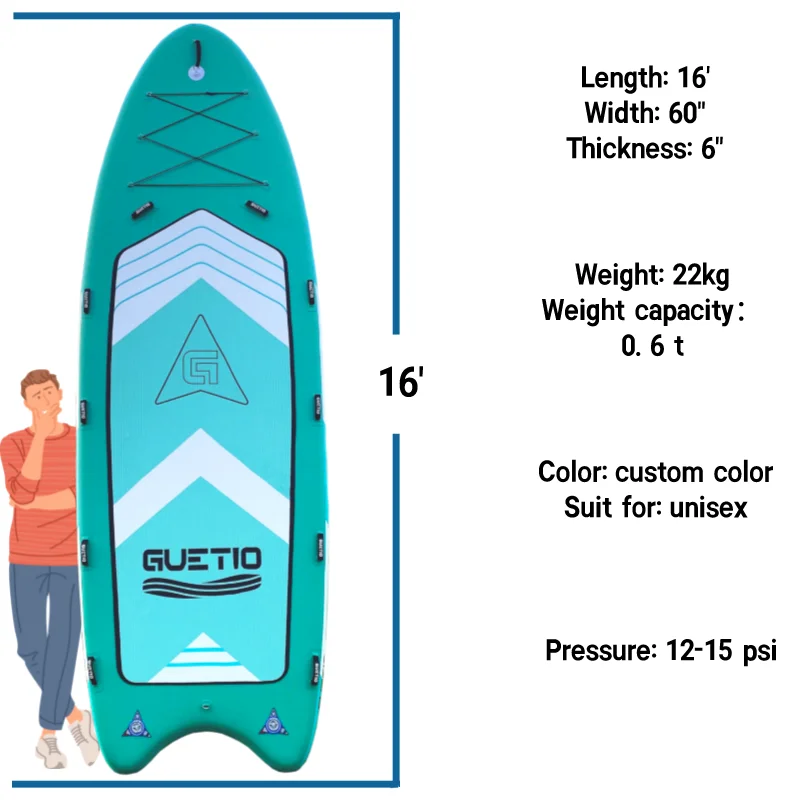 Fabriek Groothandel Opblaasbare Big Paddle Board 4-8 Persoon Grote Team Sup Boards Familie Sup