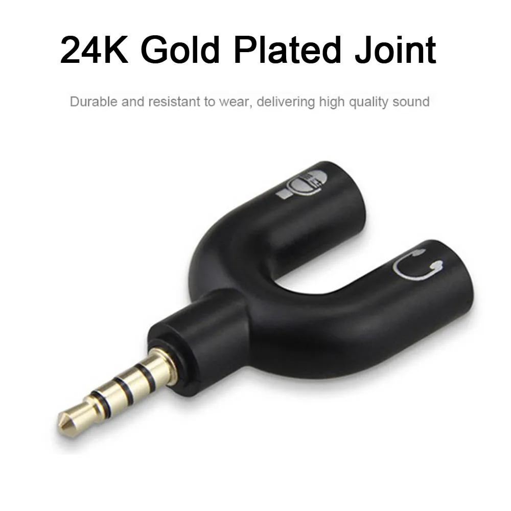 3.5mm Mini Y/U Shape Two-way Headphones Splitter Double Audio Jack Headset Splitter Connector Adapter Keyring Phone Accessory