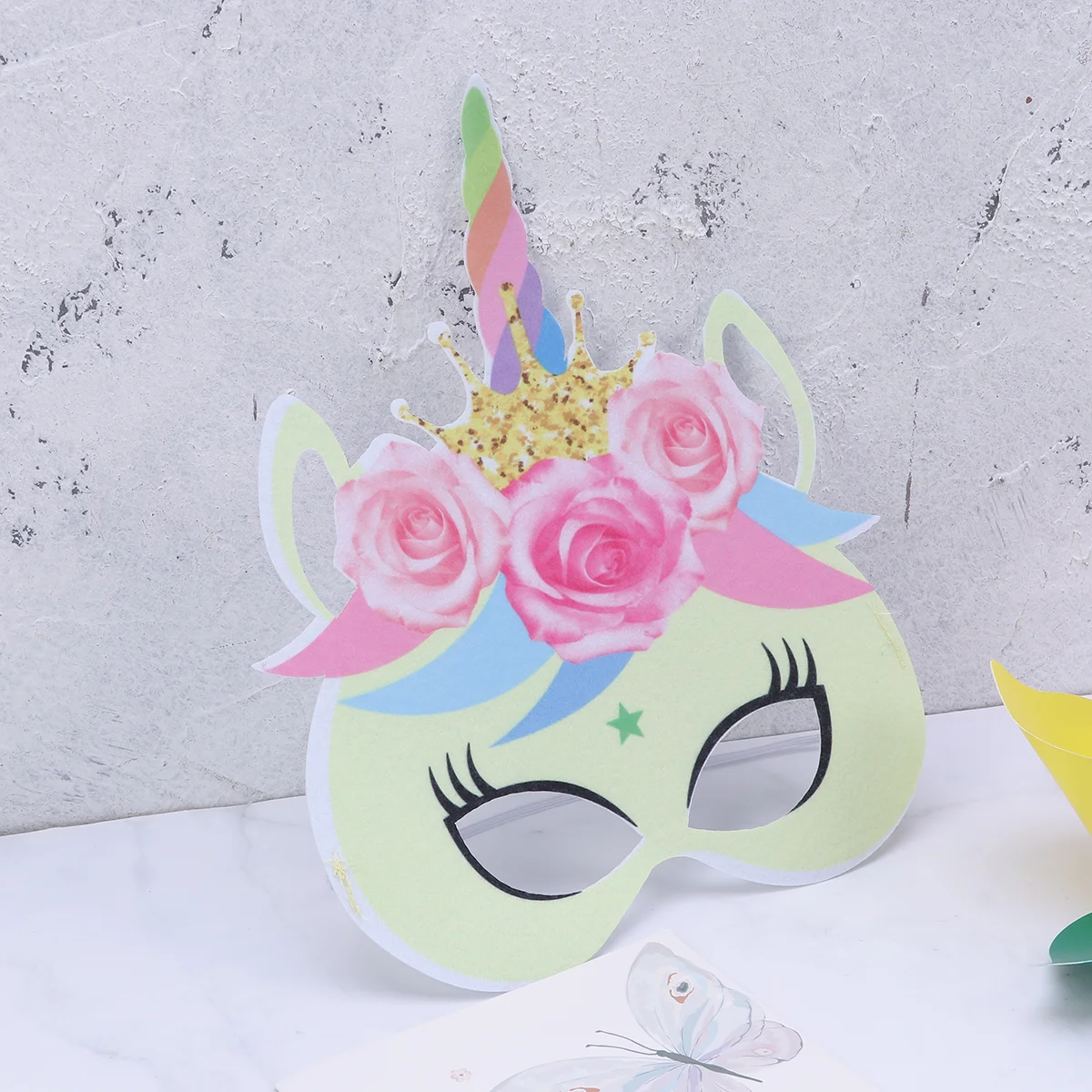 Máscara de unicornio para niños, artesanía de papel Premium, disfraz de fiesta, Cosplay, mascarada, accesorio de fotografía de cumpleaños