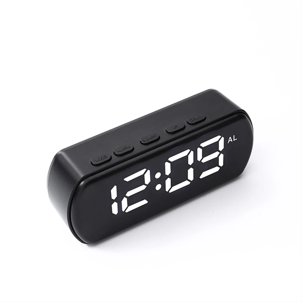 Full Screen Fashionable Electronic Alarm Clock Energy-saving USB Clock Smart LED Digital Alarm Clock white