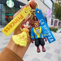 Disney Beauty and The Beast Princess Belle Lovely Keychain Bag Car Key Chain Ring Holder Charms Gift