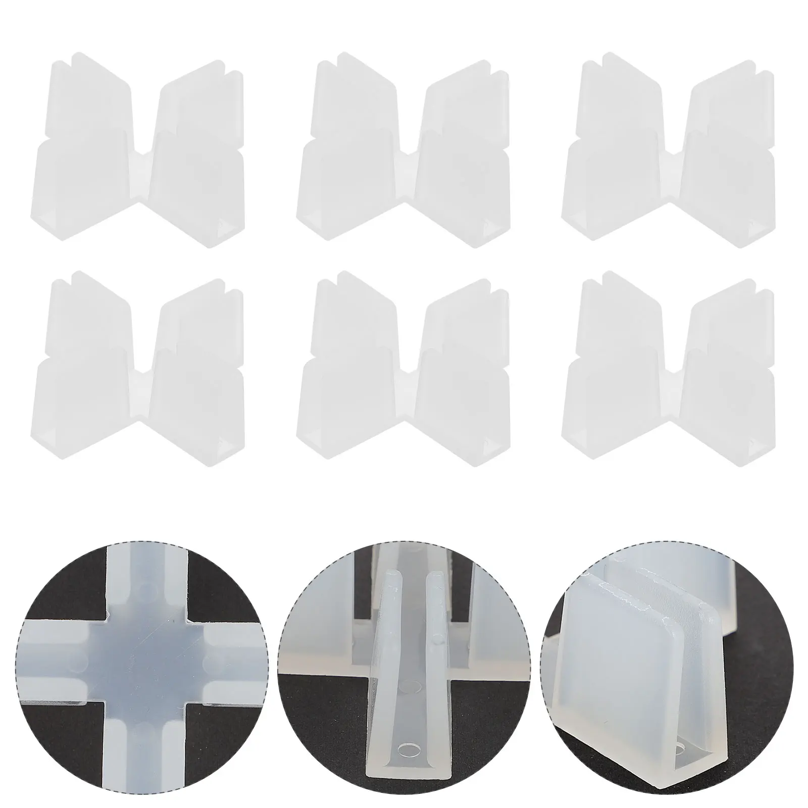 

10Pcs Practical Cross Shape Clamp Plastic Fixed Clamps for Desktop Divider Carton Fixing Clips Cross Shape Plastic Clamp