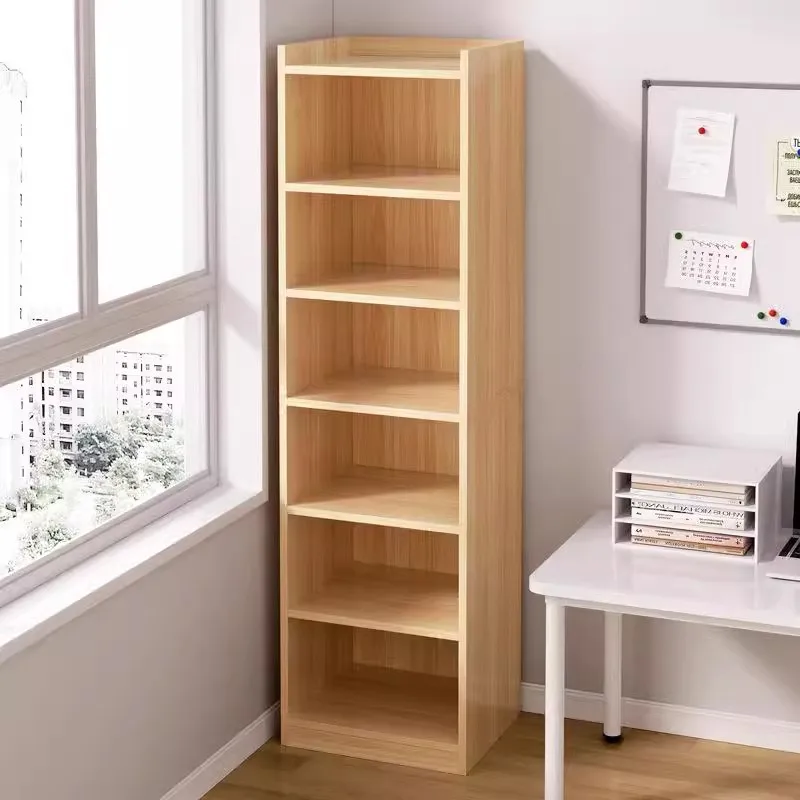 Bookshelf Floor-to-ceiling shelf Seam vertical student bookcase Standing cabinet Living room corner