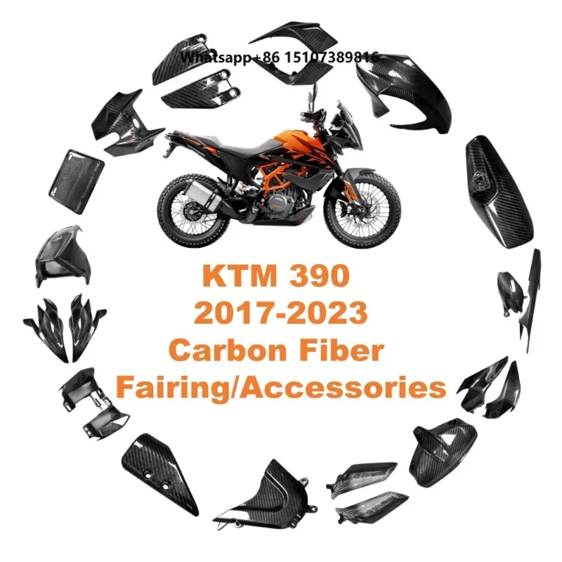 Kit de Carenagem de Fibra de Carbono Seca 100% OEM 3K para Motocicletas 390 2017-2023 - Acessórios de Carenagem de Fibra de Carbono por Atacado