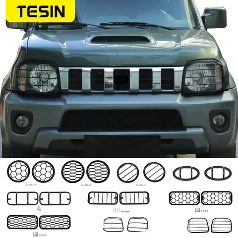 TESIN Lamp Hoods For Suzuki Jimny 2007-2017 Car Headlight Front Rear Fog Light Lamp Turning Light Decoration Cover Accessories
