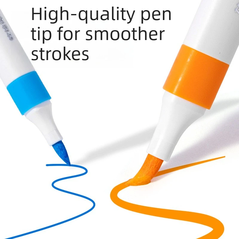 Deli acrylic marker set - soft tip, ideal for students, creative graffiti, painting, watercolor, opaque, and layerable