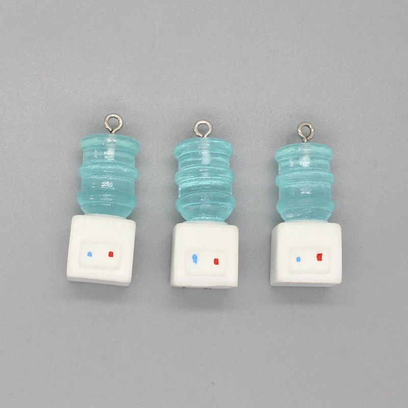 6pcs/pack Funny Mini 3D Water Dispenser Resin Charms Creative Small Model Cute Pendant For Earring Keychain Jewelry Making F54