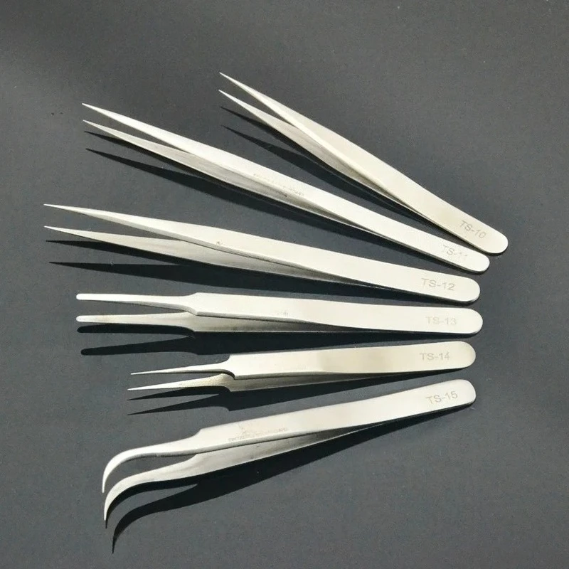 Professional Eyelash Tweezers Stainless Steel Antistatic eyes tweezers for false eyelashes extension