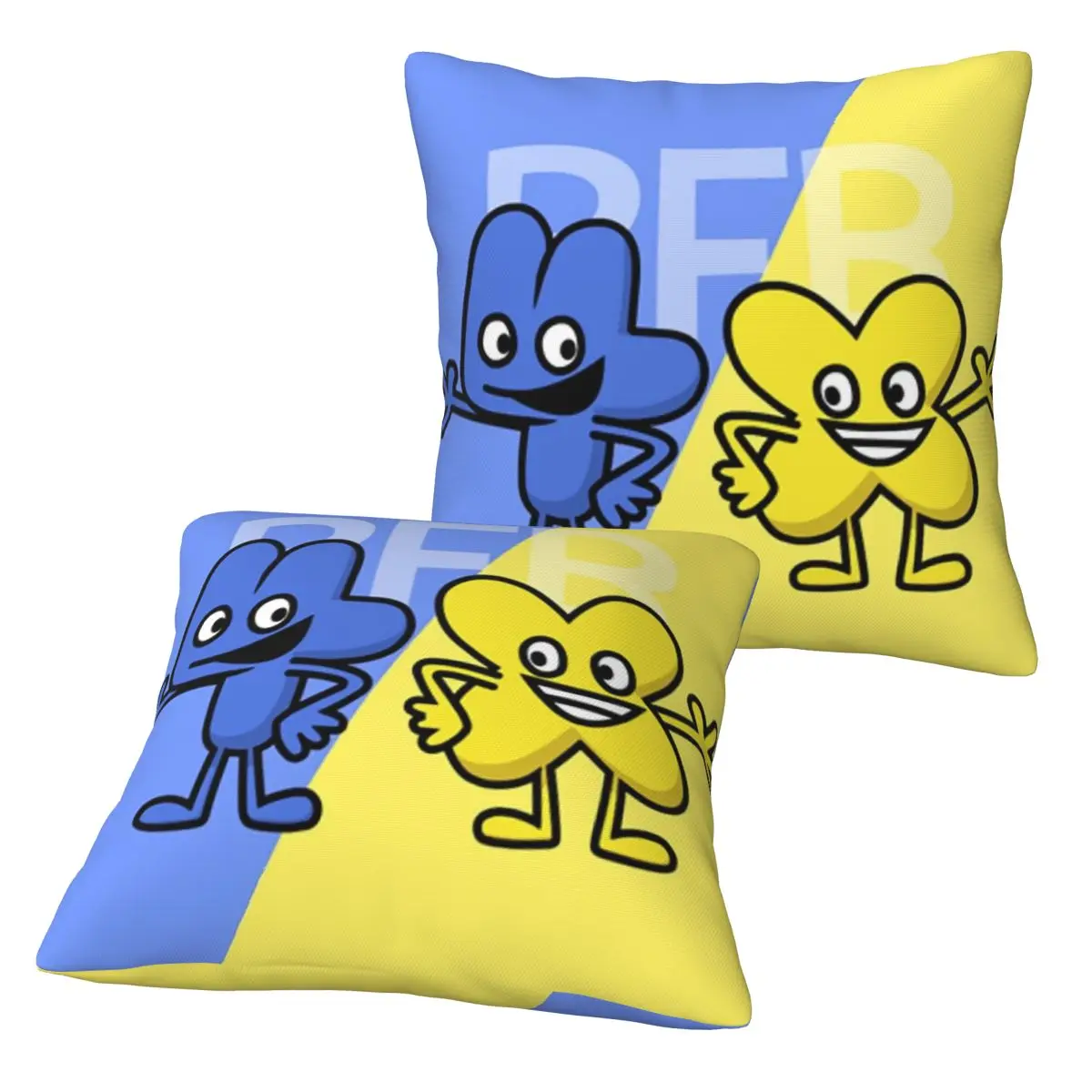 BFDI 4 And X Design 2 pcs Square Pillowcase Pillow Cover Cushion Zip Decorative Comfort Throw Pillow for Home Car