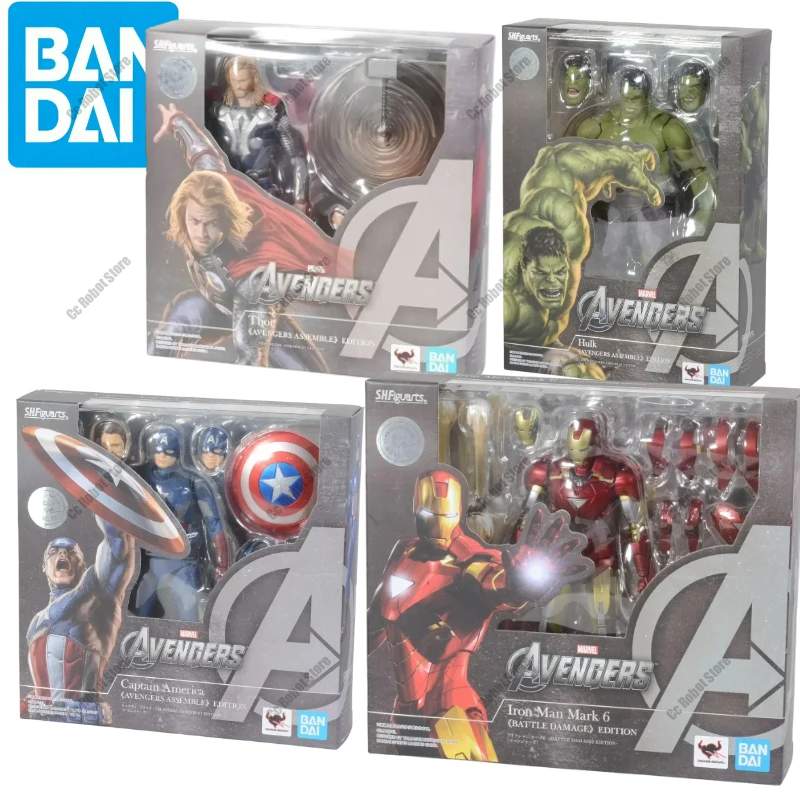 Disponibile Bandai Shf Marvel Avengers Endgame Edition Capitan America Iron Man Mk6 Thor Hulk Action Figure Giocattolo regalo da collezione