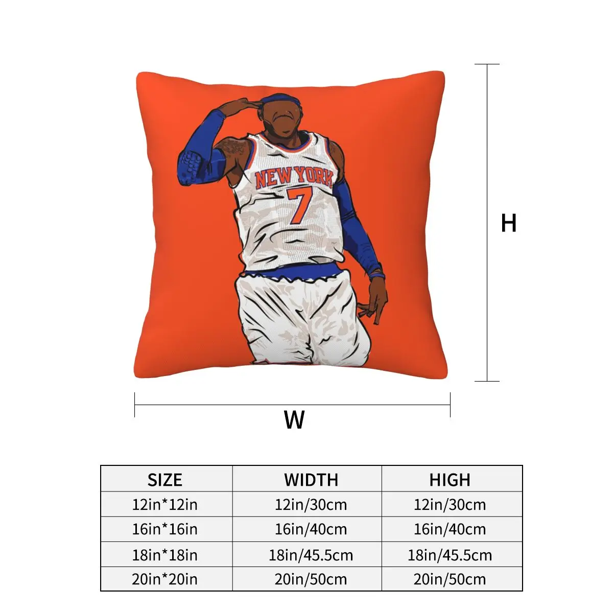 Carmelo Anthony Celebration Sketch Square Pillowcase Pillow Cover Cushion Decor Comfort Throw Pillow for Home Car