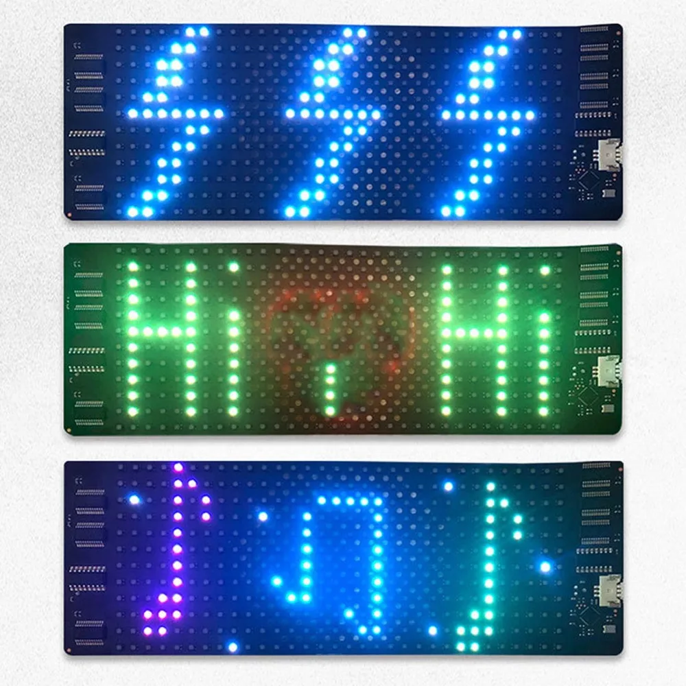 12x32 Resolution Flexible LED Display HD Full Color RGB LED Beads Rollable Screen APP Control Multiple Languages LED Screen Bag