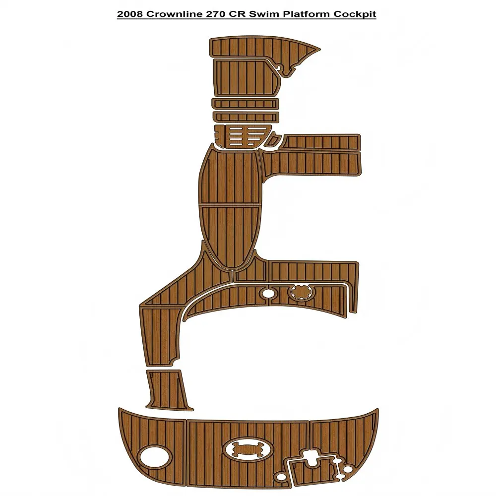 

2008 Crownline 270 CR Платформа для плавания Кокпит Лодка из тикового дерева EVA Напольный коврик SeaDek Самоклеящийся стиль Gatorstep