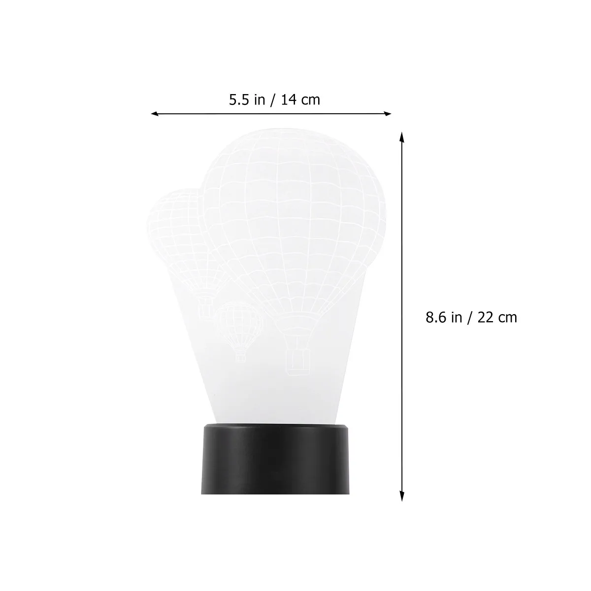 Hot Air Balloon 3D Night Light LED Decorative Lamp Changing Touch Control for Bedroom Lounge Bar Cafe Home Party Wedding