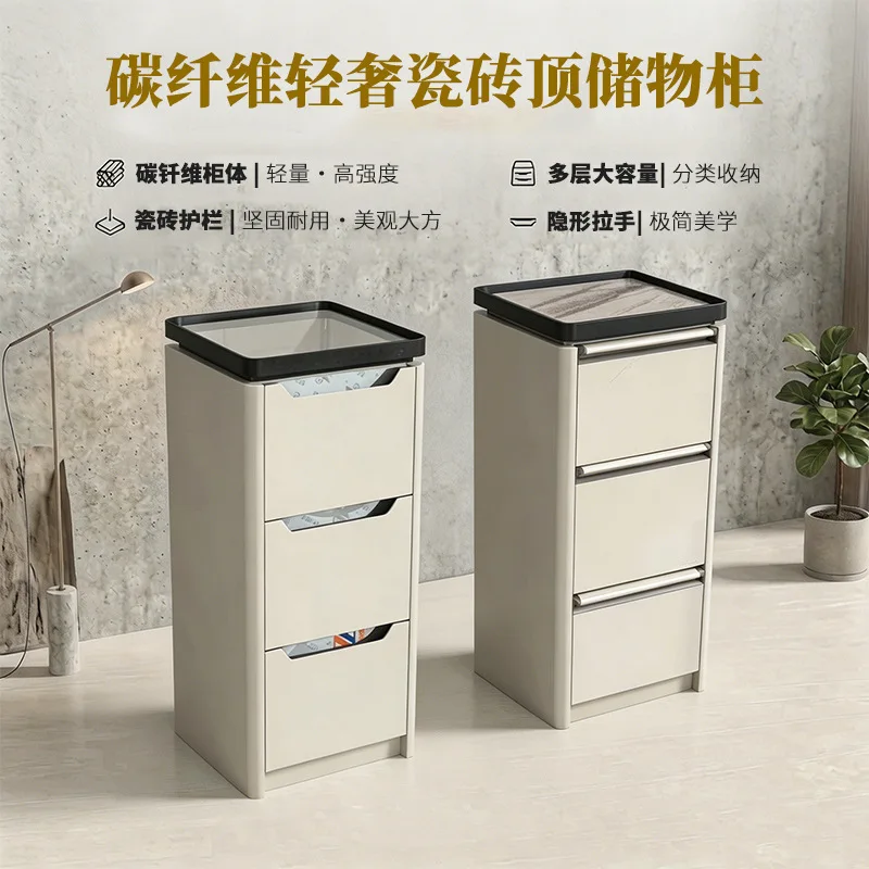 Barber Shop Tool Cabinet Carbon Fiber Hair Tool Cabinet Storage Locker with Drawer Hair Salon Special Tool Table