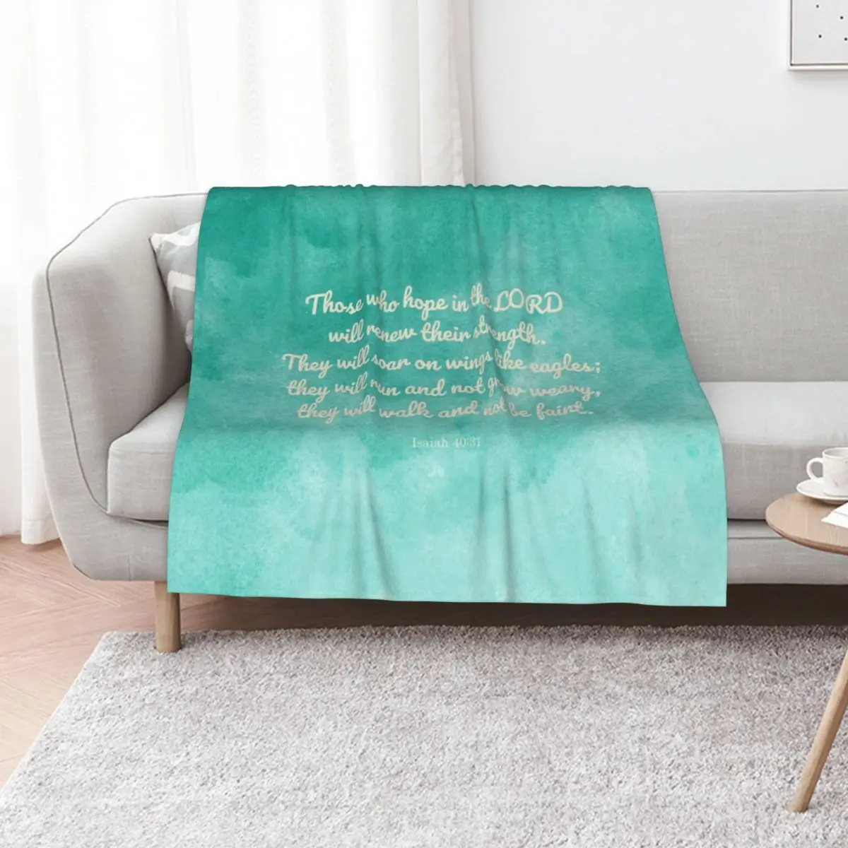 Hope in the Lord Scripture, Isaiah 40:31 Throw Blanket sofa bed Giant Sofa Soft Beds Flannel Vintage Baby Blankets
