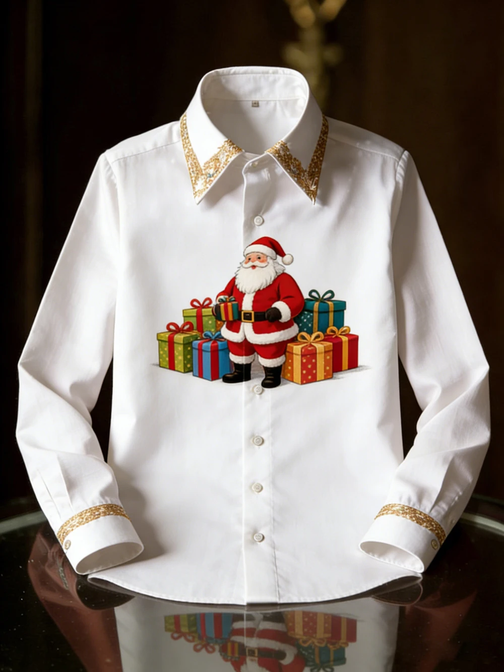 الرجال الكتان عيد الميلاد تزلج الكرتون نمط ثلاثية الأبعاد قميص مطبوع هاواي الاستوائية المنزل حفلة طويلة الأكمام التلبيب قميص ملابس الرجال