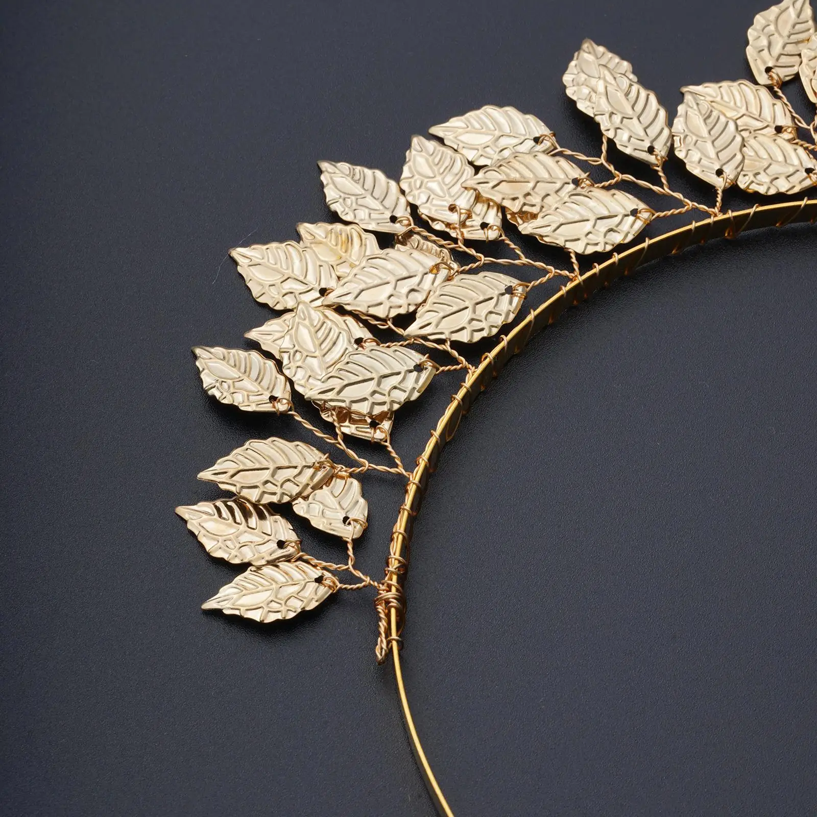 موضة الذهب اللون عصابات الشعر العروس ليف Headbands حلية التيجان يترك الزفاف الشعر هوب اكسسوارات النساء الشعر مجوهرات الرومانية