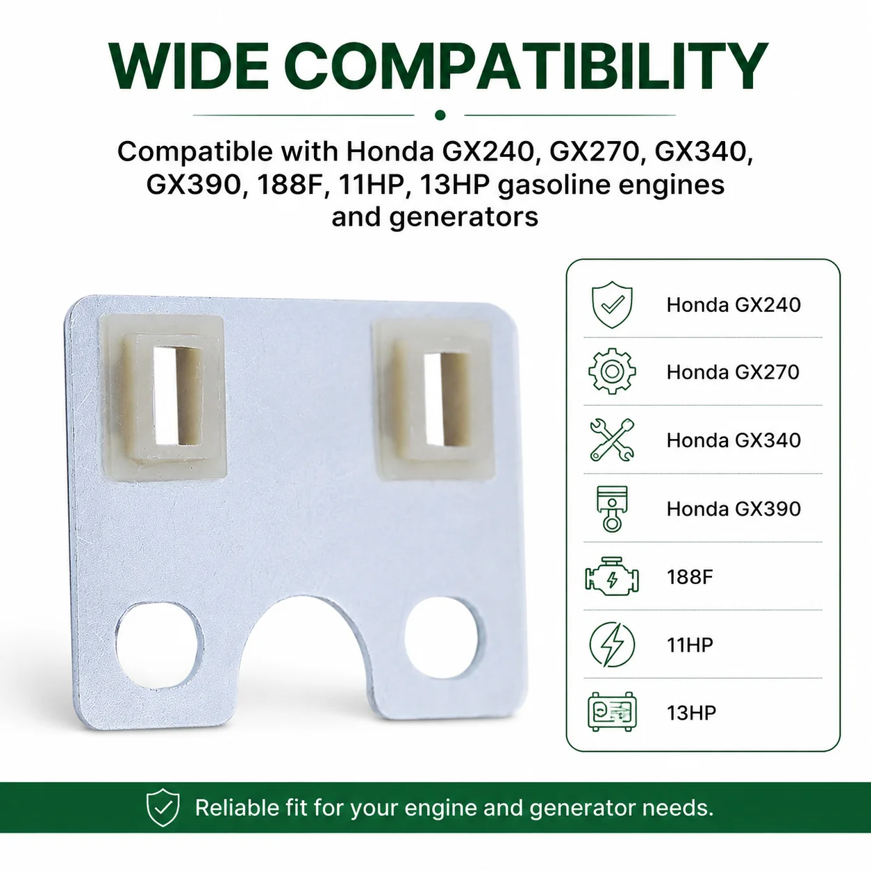 Replacement Push Rod Guide Plate For 188F 240 270 340 390 Engine, Fits Honda GX240 GX270 GX340 GX390, 14791-ZE2-010 11HP 13HP