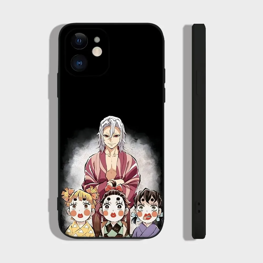 Anime Uzui Tengen Phone Case For iPhone 14,13,12 Mini 11 Pro XR,X,XS,MAX 6S,7,8 Plus Silicone Cover Soft black