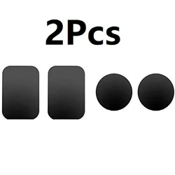 2Pcs Black Metal Universal Plate disk iron sheet for Iphone samsung Round Square Magnet Magnetic Car mobile Phone Stand holder