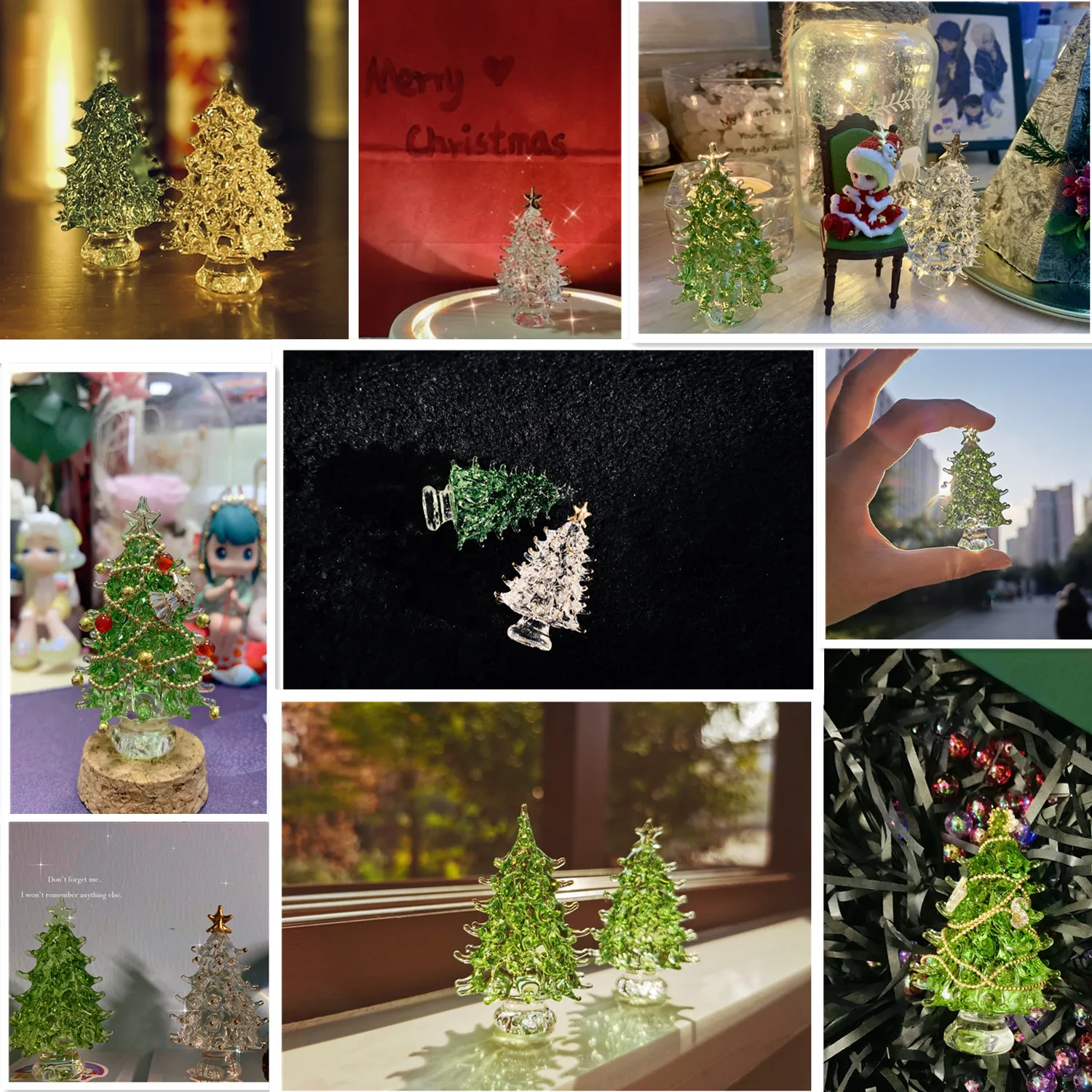 

New Christmas Tree Ornaments Luxurious Exquisite Cute Mini Decorable Christmas Tree Colored Glaze Crafts New Years Gift