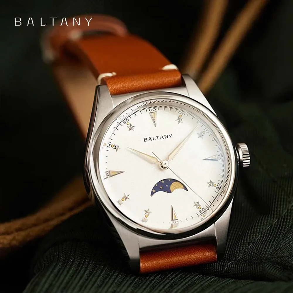 

Baltany Moonphase Design Luxury Unisex Quartz Men's Watches S184042 Movement IPG Bezel Luminous Waterproof 10bar reloj hombre