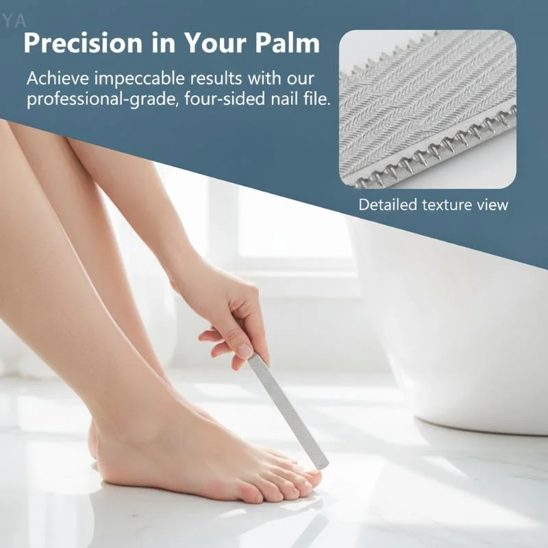 【SA】Four-Sided Stainless Steel Nail File Premium Durable Manicure Tool for Shaping Polishing Ideal Gift for Nail Art Lovers