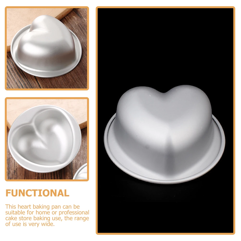 

6 Pcs Heart Shaped Cake Molds Aluminum Alloy Baking Tools Mini Pans Nonstick Easy Storage Portable Smooth Surface High Heat