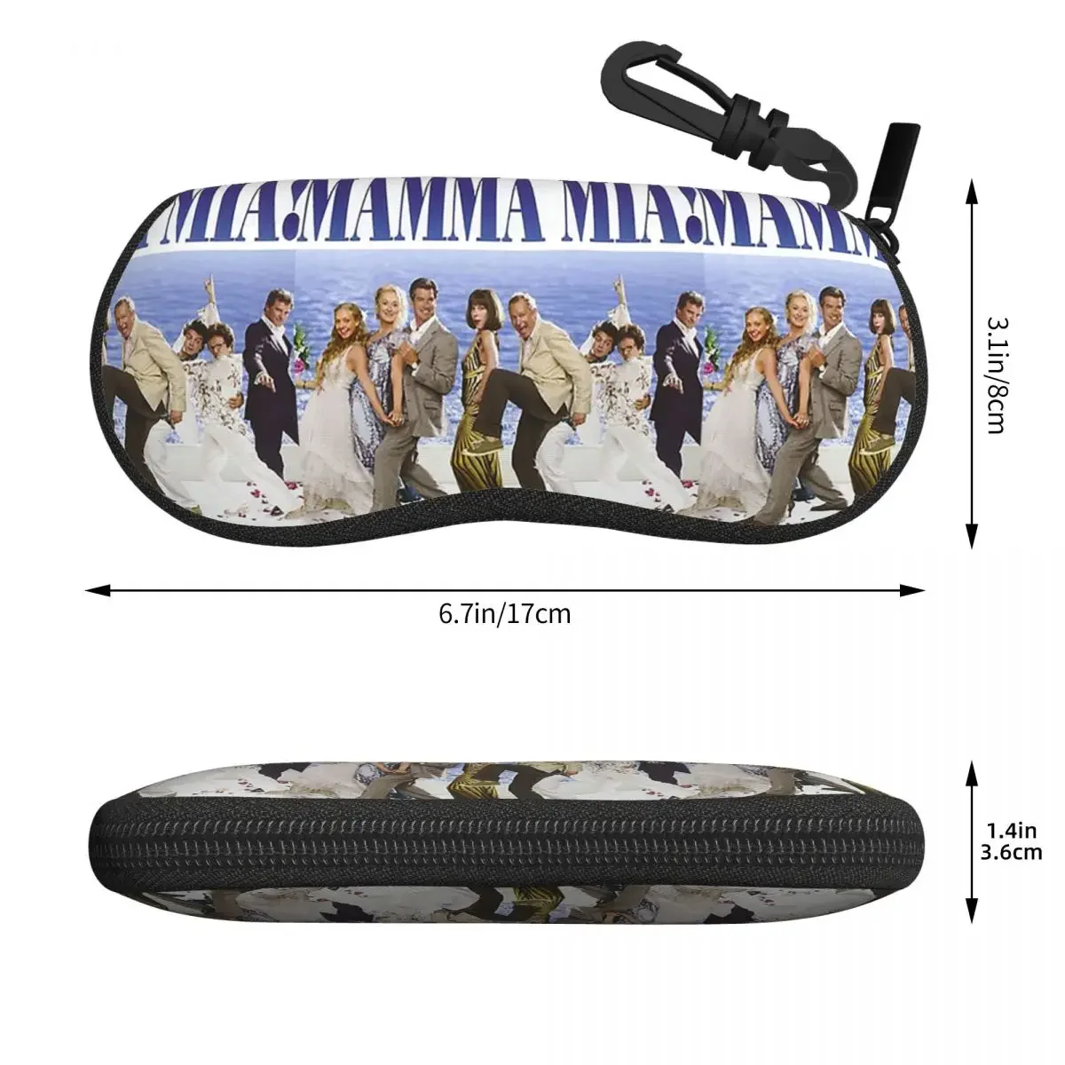 Mamma Mia Cast Poster Shell Estuche para gafas Caja protectora para gafas de sol Mujeres Hombres Bolsa suave para gafas