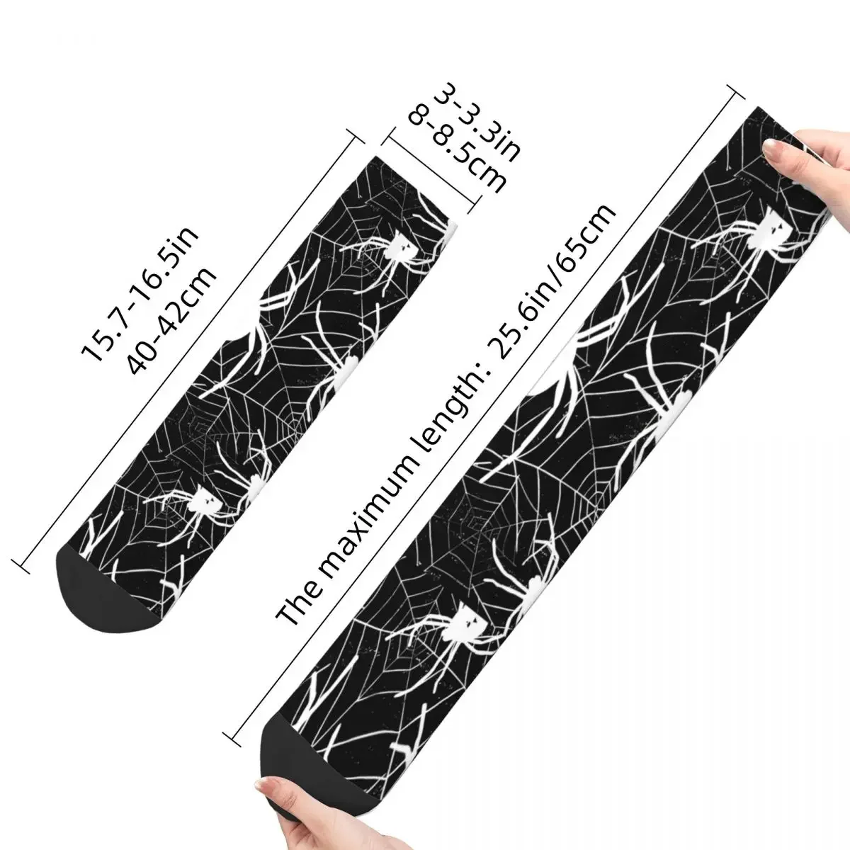 Funny Crazy Sock For Men  Web Pattern Hip Hop Breathable Pattern Printed Crew Sock Seamless Gift