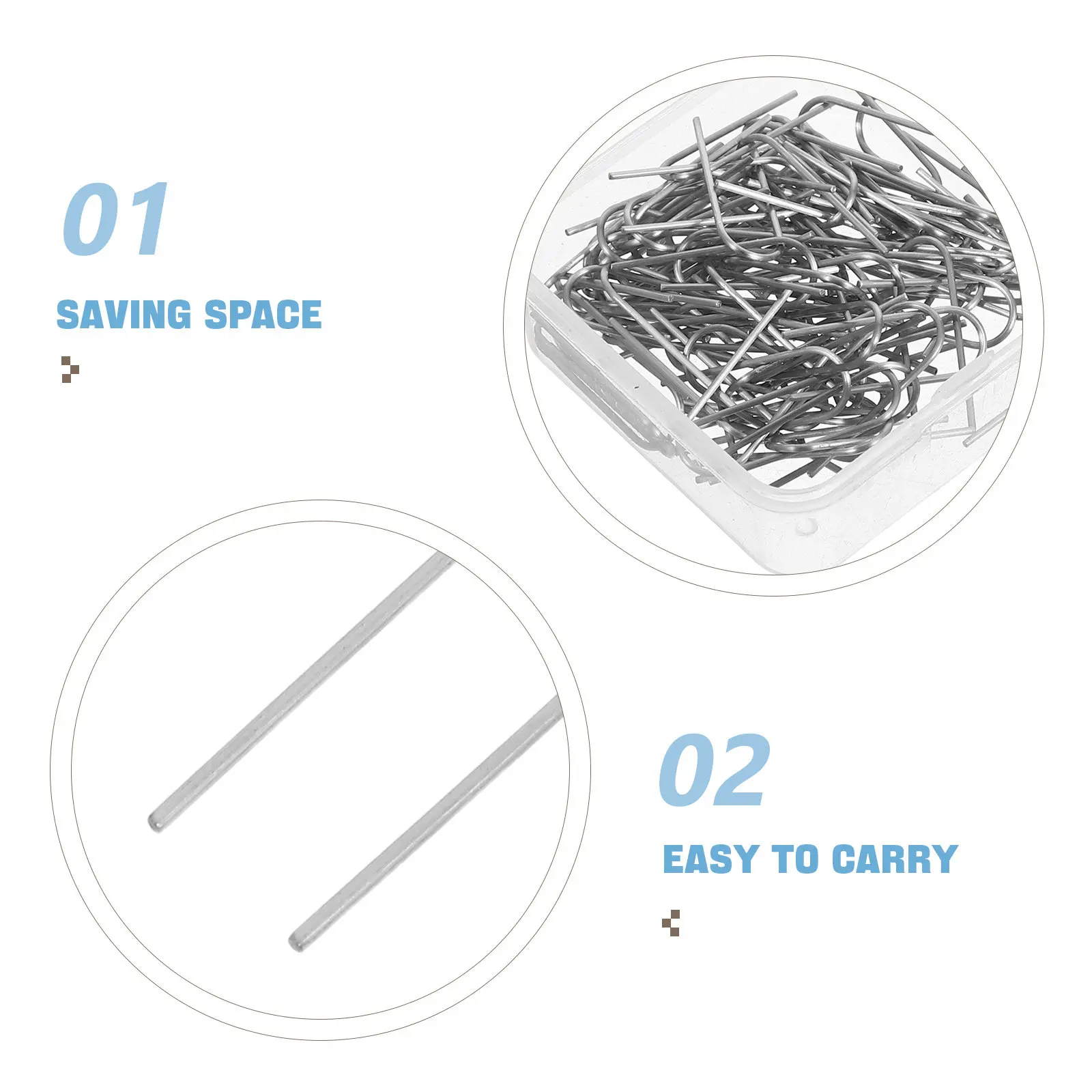 60Pcs Nichrome U Hooks Jump Rings 2100F Heat Resistant for Pottery Kiln Glass Fusing Jewelry Making Craft Storage Box - view 4