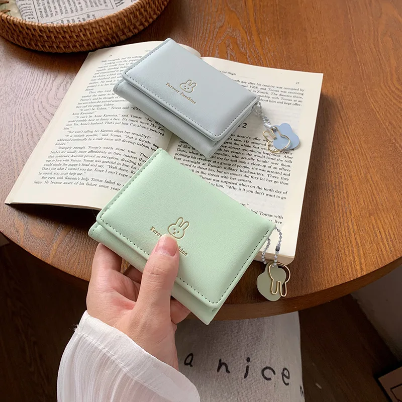 Animal cartoon zipper large-capacity ladies purse student three-fold multifunctional short purse
