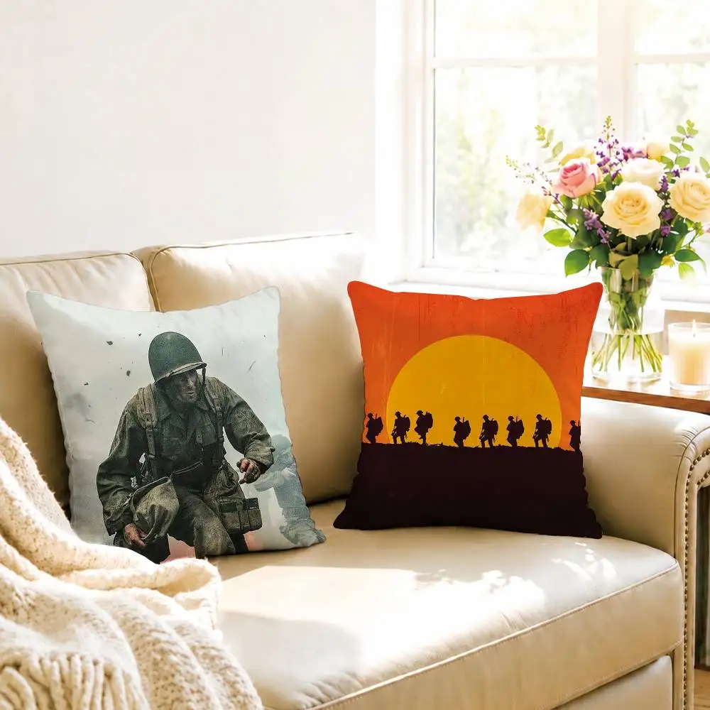 F-Film Saving Private Ryan Square Double-Sided printed Pillow Case Bedroom Bedside Pillow Sofa Cushion Cover Gift