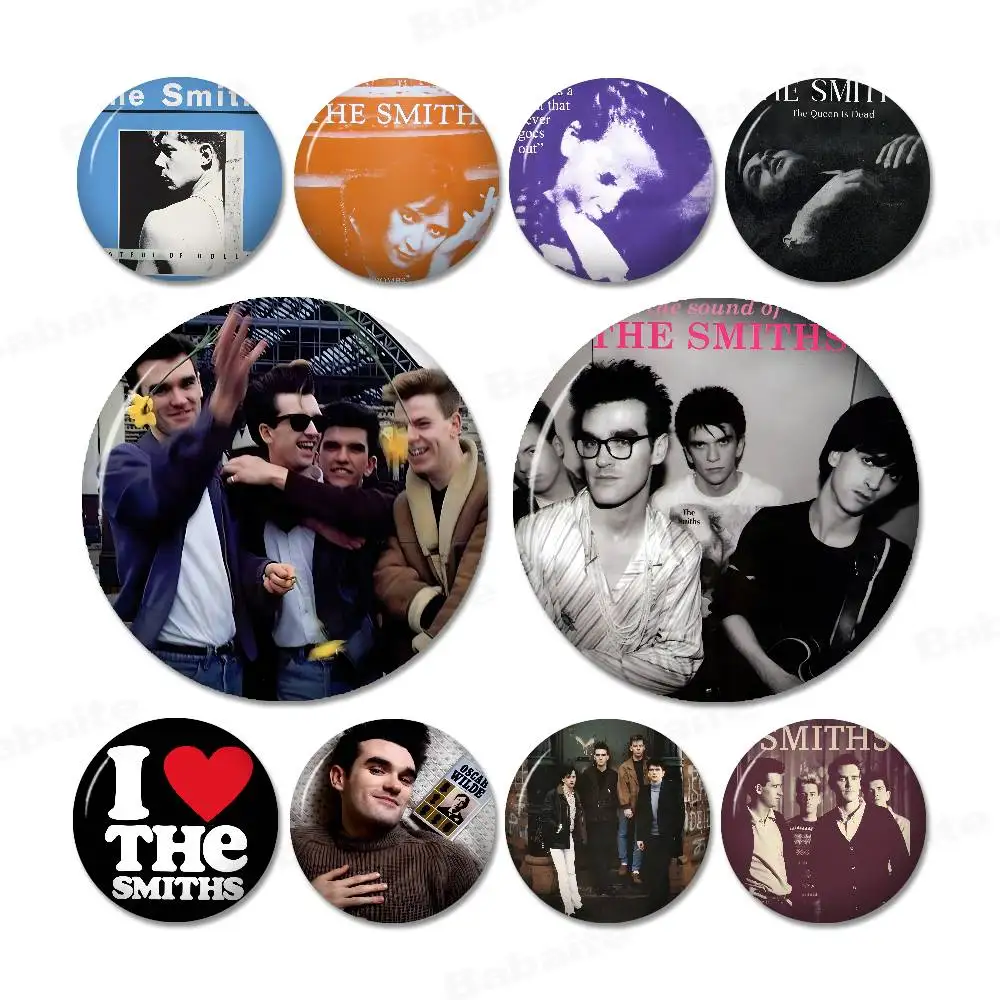 T-The S-Smiths Band 58mm Cute Anime Figure Icon Badge Handmade Tinplate Brooch for Backpack Clothes Chest Ornament Gifts