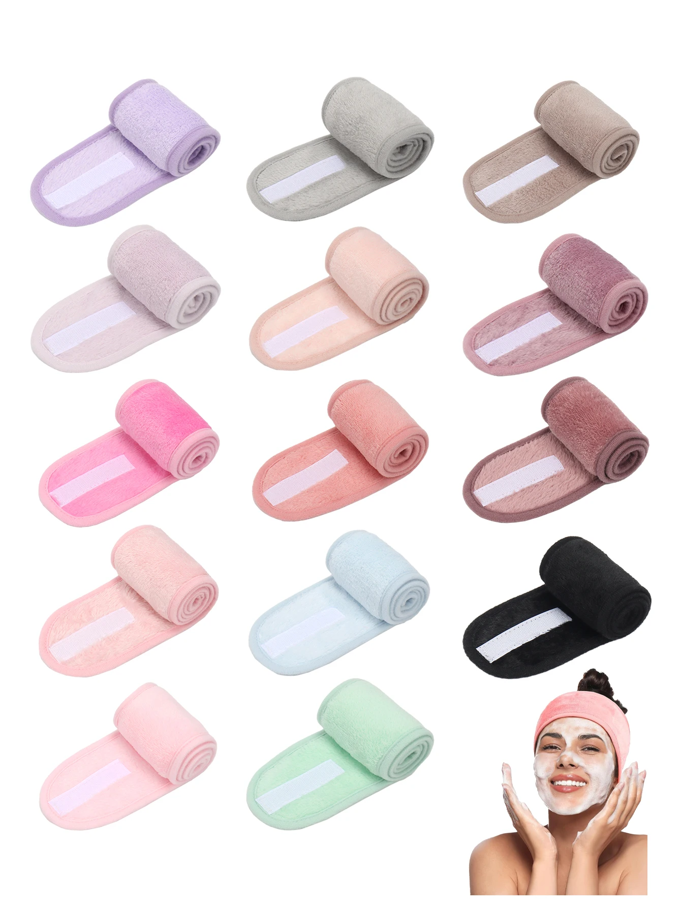 Regulowana opaska na głowę dla kobiet Spa Szeroka opaska do włosów Joga Kąpiel Prysznic Makijaż Mycie twarzy Kosmetyczna opaska na głowę Miękkie akcesoria do włosów