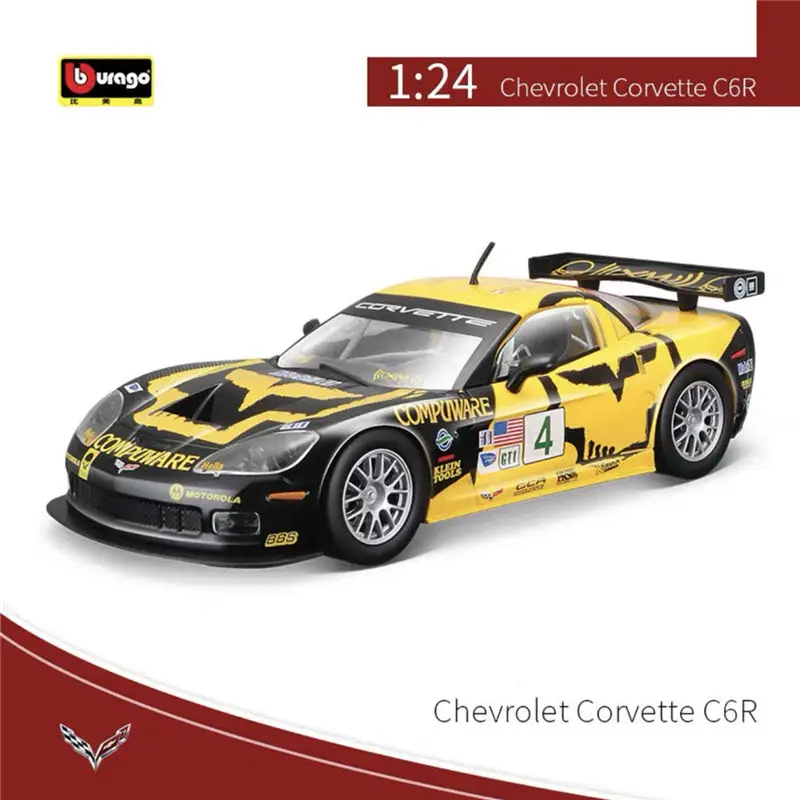 

Bburago 1:24 Chevrolet Corvette C6R Alloy Sports Car Model Diecast Metal Racing Vehicles Car Model High Simulation Kids Toy Gift