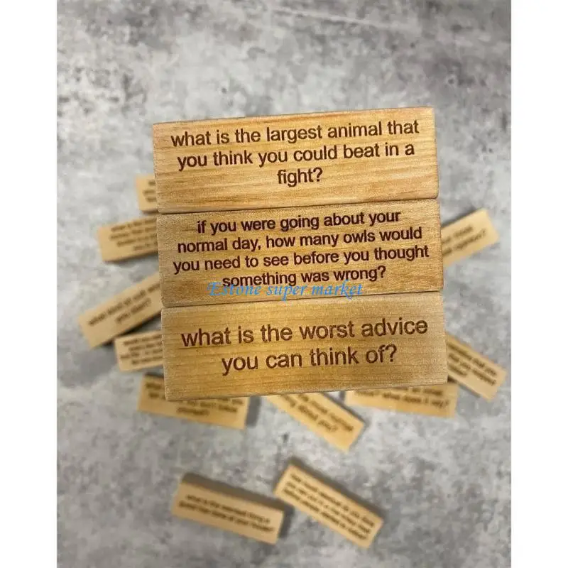 090B คำถามซ้อนผ้าเช็ดตัวของเล่นสำหรับเพื่อน Gathering ไม้ Tumble Tower BALANCE BLOCK ของเล่นสำหรับเด็กผู้ใหญ่ PARTY Favor